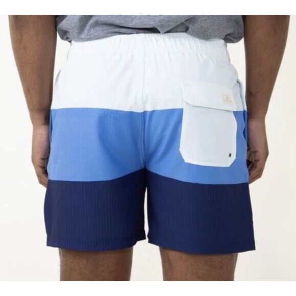NWT Simply‎ Southern Men's Blue Tri-color Mesh Lined Swim Shorts XL - Picture 4 of 10